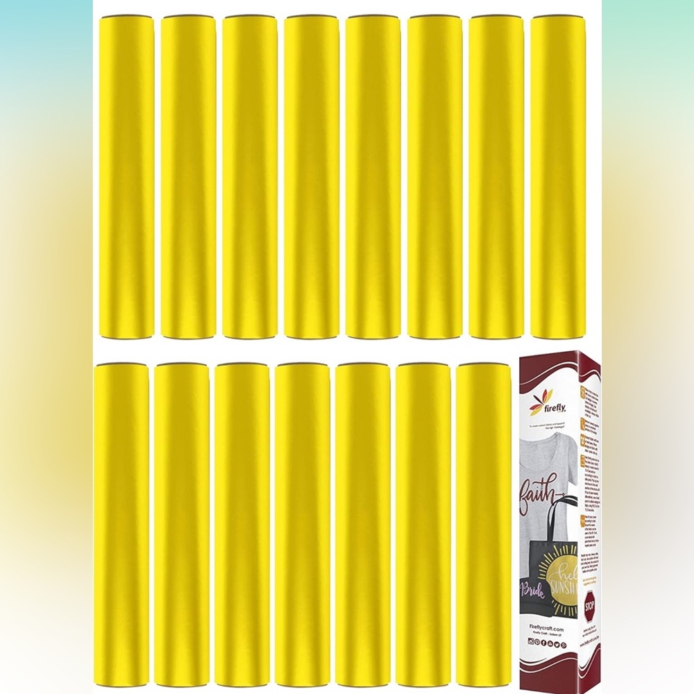 Firefly Craft Regular Yellow Heat Transfer Vinyl Bundle for Shirts - NWT!